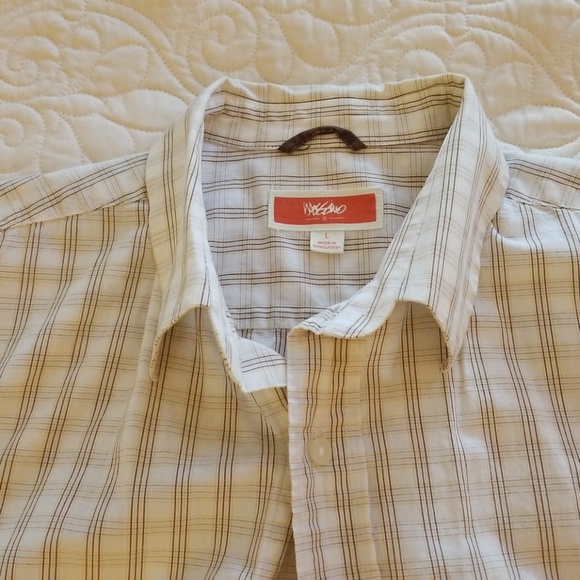 Brown and white Mossimo button up dress shirt. - Picture 2 of 4